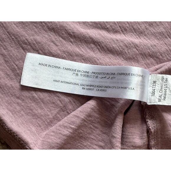 ARIAT V Neck; long sleeve T shirt; Chest log, Mauve Pink, size women's LG - Picture 9 of 10